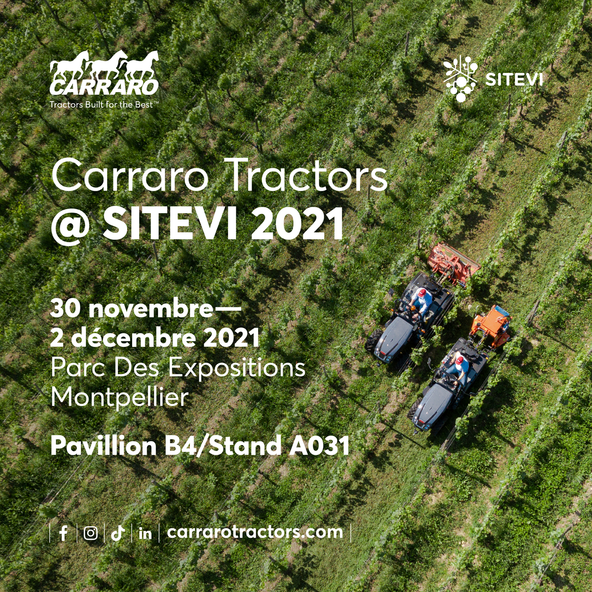 Carraro Tractors: the specialists' brand will be at Sitevi 2021